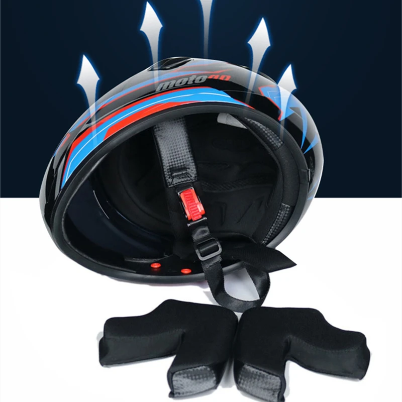 Мотоциклетный шлем с имитацией углеродного волокна теплый зимний двойным