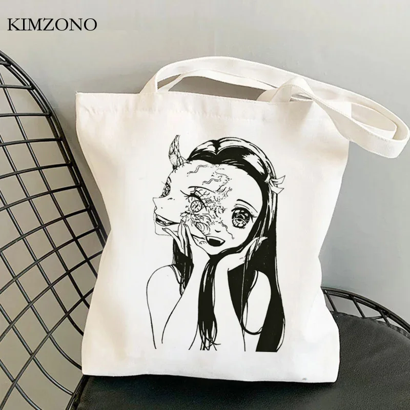 

Сумка для покупок Junji Ito, сумка-тоут, Джутовая сумка, Холщовая Сумка из переработанных мешков, сетчатые сумки, экологические сумки