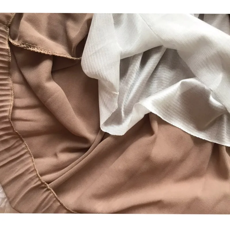 Женское шифоновое платье трапеция с рюшами повседневное длинным рукавом и