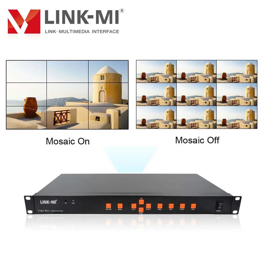 Настенный видеоконтроллер LINK MI 3x3 для 9 телевизоров поддержка 3x2 2x2 вращение на 180