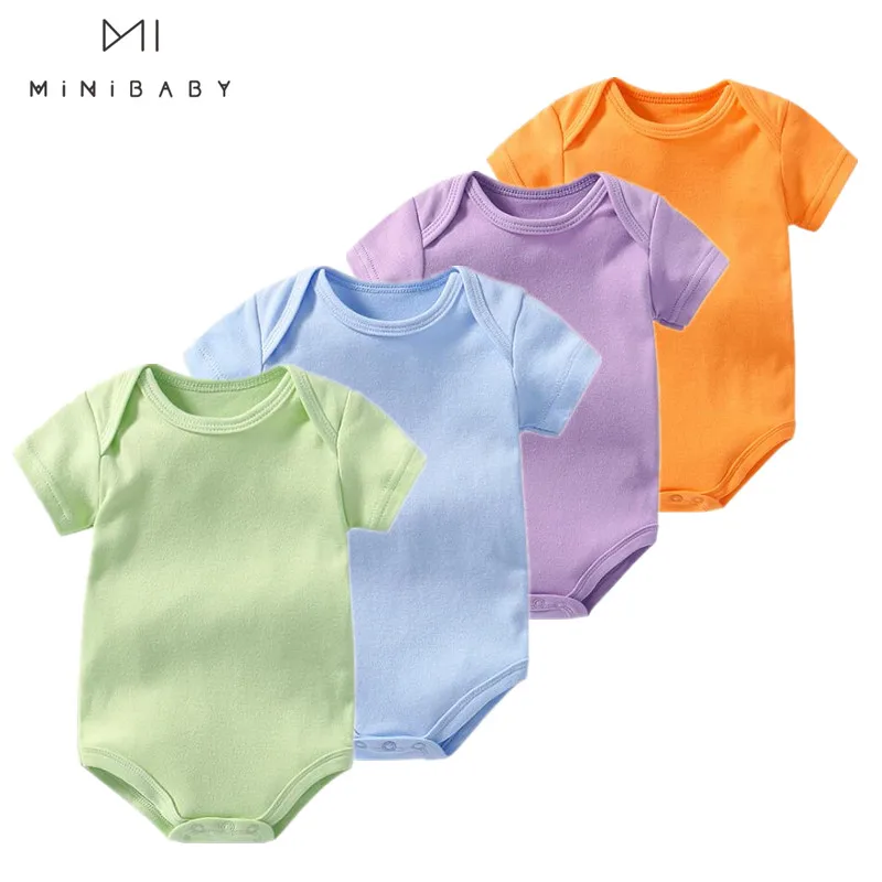 Летняя разноцветная одежда унисекс для малышей Одежда новорожденных из 100%