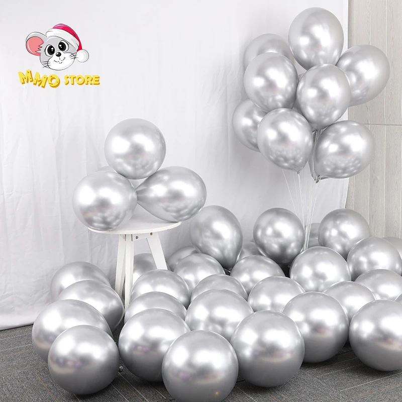 12-дюймовые золотые блестящие Прозрачные Шары хромированные металлические