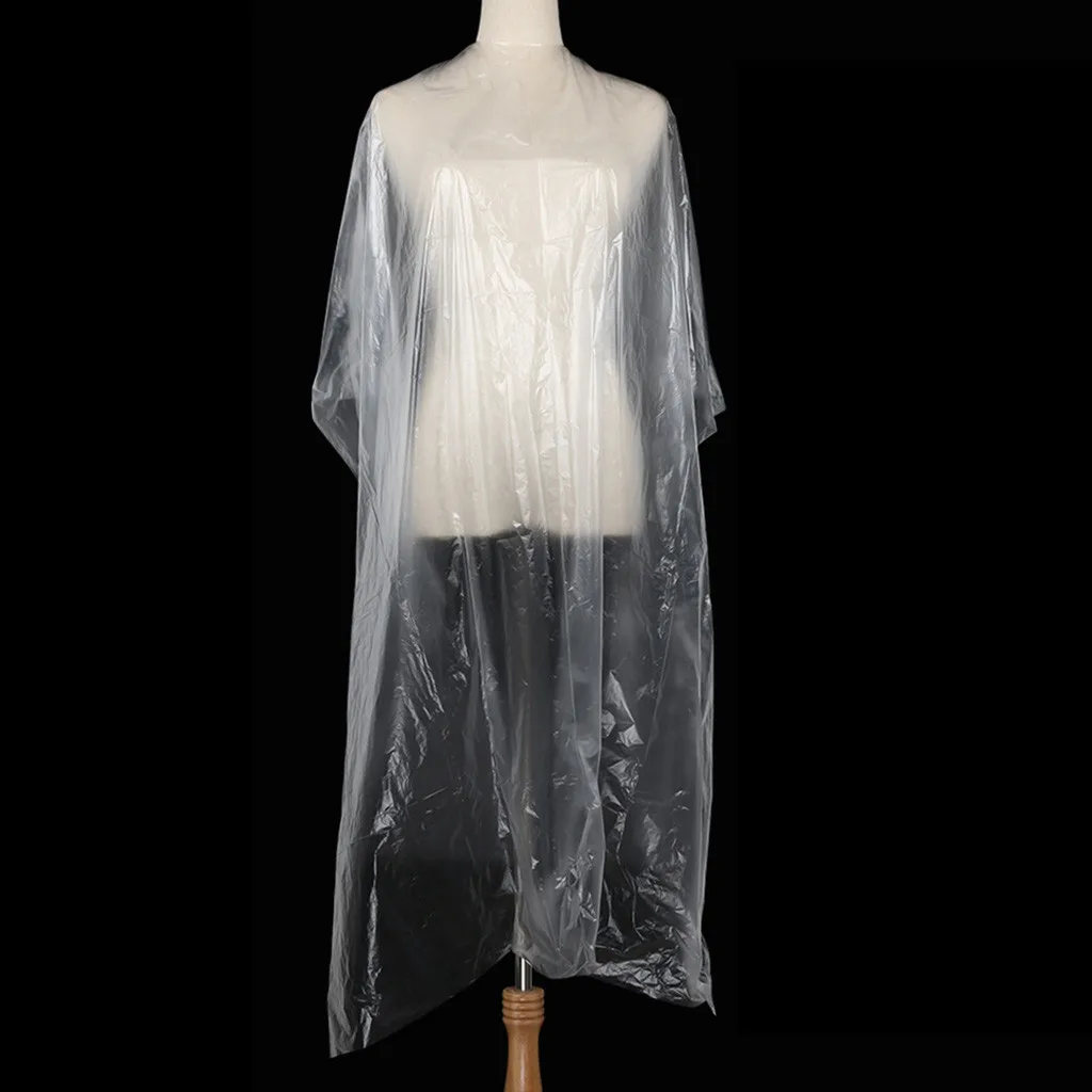 50 шт одноразовые парикмахерский салон Накидки прозрачный Водонепроницаемый