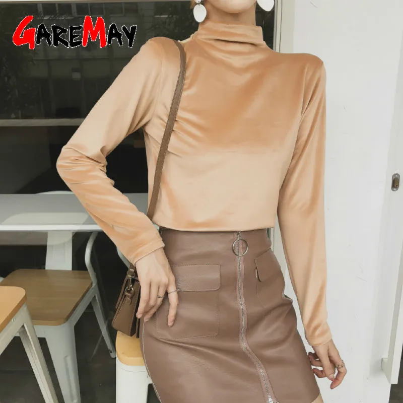 Осенняя винтажная бархатная рубашка женские водолазки shein теплые толстовки