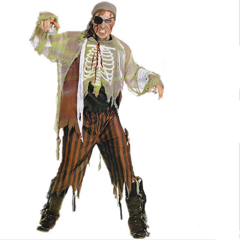 Adults Halloween Complete Zombie+Mask Fancy Dress Horror Costume Mens Cosplay Outfits Party Mens Fancy Dress Costume