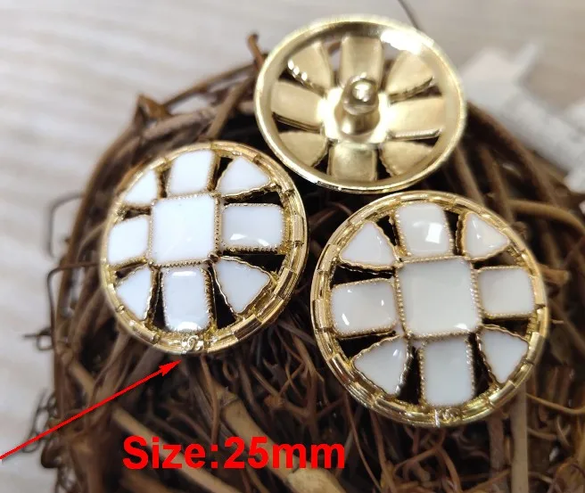 NO10 Size 25mm white Новинка 10 шт. высококачественная металлическая куртка в форме сердца с капельным маслом и пуговицами аксессуары пальто свитер рубашка кнопка 18 мм - Цвет: NO10 Size 25mm white