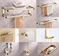 luxury gold color brass bathroom accessories towel shelf towel holder toilet paper holder wall mounted bathroom hardware sets