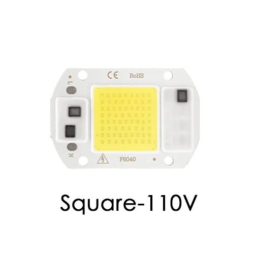 Square 110V Светодиодный COB чип лампа Smart IC 3 Вт 5 Вт 7 Вт 10 Вт 20 Вт 50 Вт 70 Вт 100 Вт 150 Вт Встроенный прожектор заливающего света нет необходимости привода DIY светильник из бисера точечный светильник - Emitting Color: Square 110V