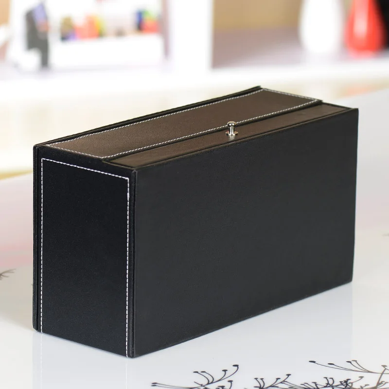 Quality PU Leather Tissue Box Wood Multifunctional Table Napkin Pumping Paper Storage | Дом и сад