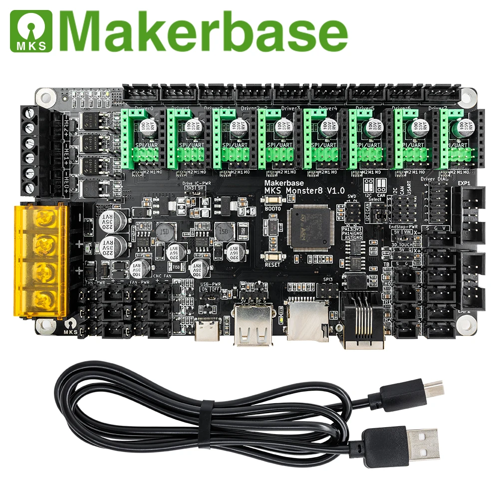 Makerbase MKS Monster8 32 бит 168 МГц F407 плата управления запчасти для 3D-принтера 8 осей Voron Marlin