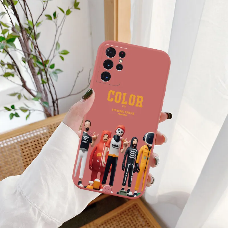 nohon liquid silicone casing for samsung s7 s8 plus s9 s10e lite s20 fe ultra s21 plus phone case straight edge silicone cover free global shipping