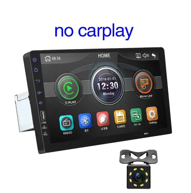 9008 MP5 with camera 1 din Carplay 9 дюймов новое Зеркало Ссылка автомобильное радио Bluetooth USB камера заднего вида MP5 плеер авторадио без android - Цвет: 9008 MP5 with camera