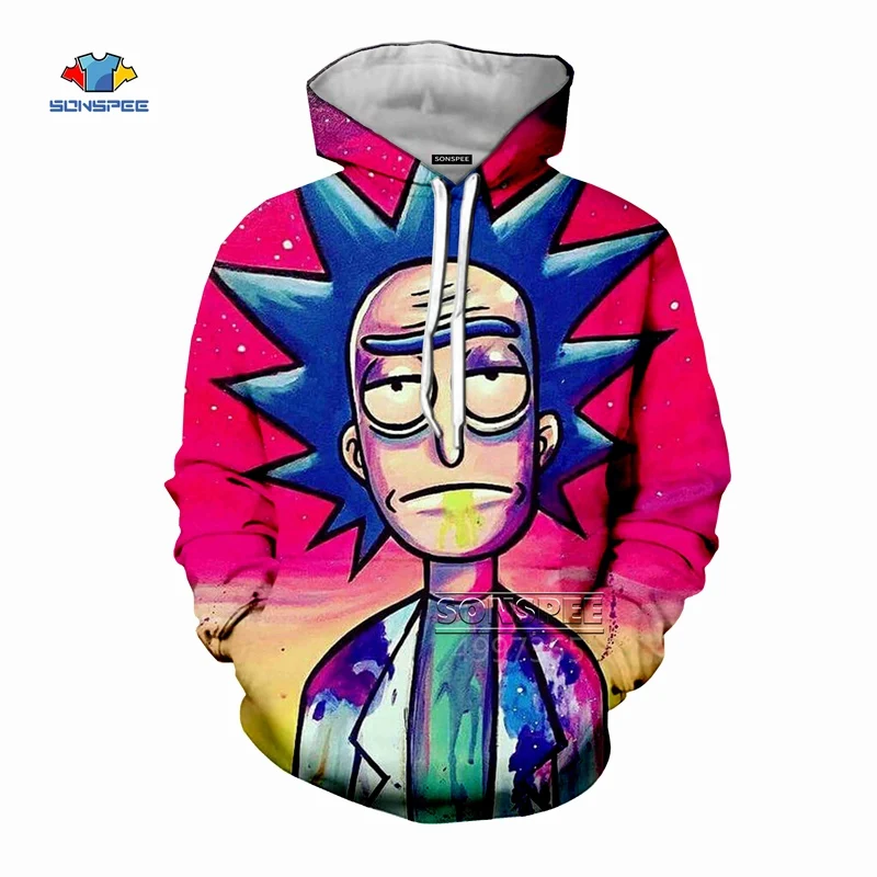 SONSPEE Rick картина маслом мультфильм взрослые дети 3D печать одежда куртка для женщин
