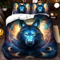comforter set king size duver cover 3d wolf printing bedding set pillowcases single double queen king sizes 3pcs