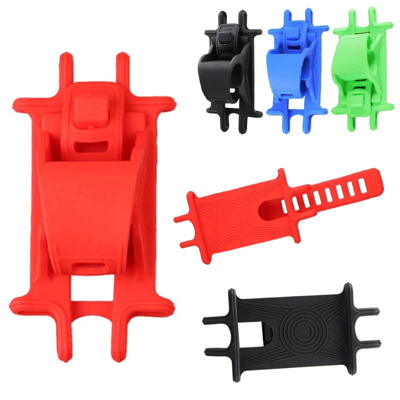 

Silicone Mountain bike riding shockproof Quad lock mobile phone holder Mobile navigation silicone bracket pull-type Convenient
