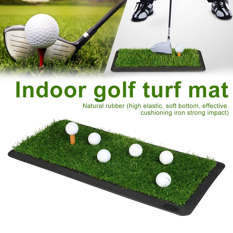 

Golfs Mat Residential Practice Hitting Mat Rubber Tee Holder Portable to Carry BHD2