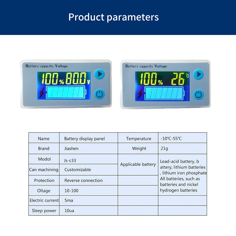 Универсальный вольтметр емкости аккумулятора Тестер Цифровой монитор