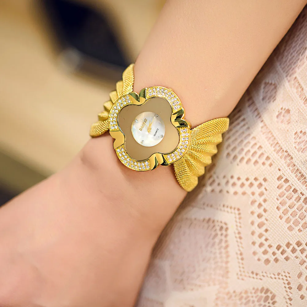 New Arrival Fashion casual Lady Diamond Bracelet Watch Mirror Luxury Quartz Watch Clock relogio feminino free shiping#9430