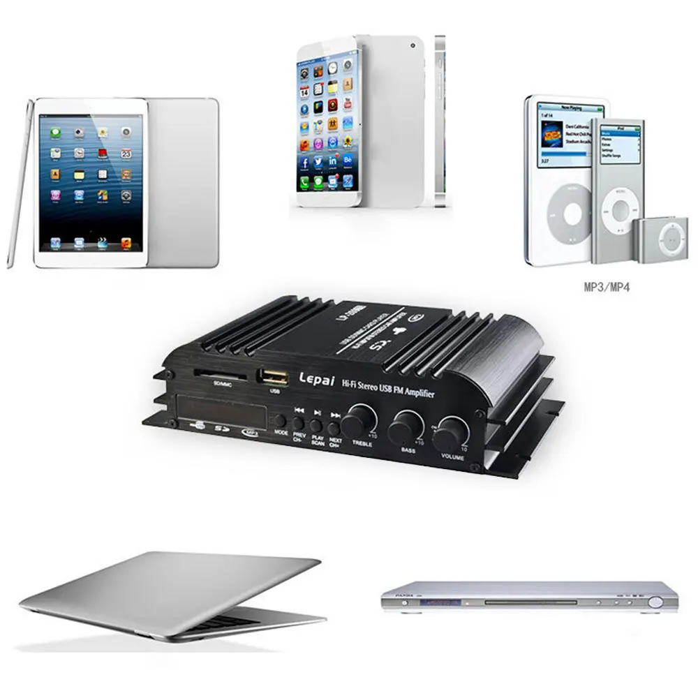 Lepy LP 269FS Hi Fi Bluetooth Автомобильный Мощность усилитель 4 канальный стерео музыкальный