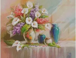 

Вышивка крестиком с цветами Calla lily свежими цветами для вышивки, наборы для вышивки, 14 шт. без принтов, вышивка крестиком, сделай сам, ручная ра...