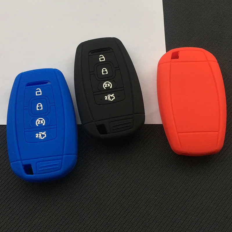 

4 Кнопка силиконовой резины ключи крышка чехол для Ford Fusion Ecosport Edge Explorer S-MAX Mustang F-150 F-250 F-350 2018 2019 ключ