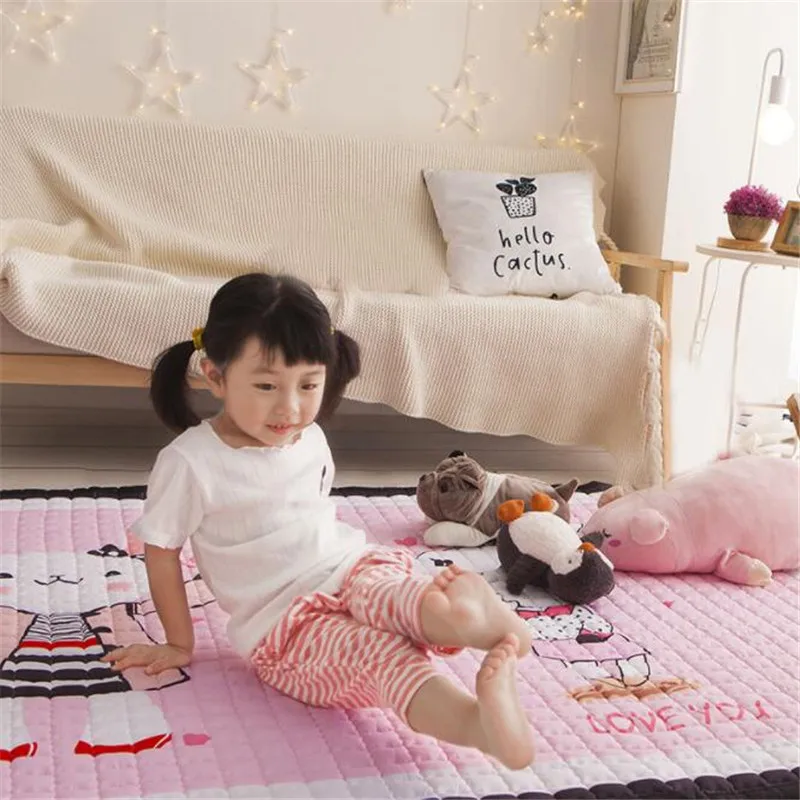 Baby Play Mat Children Kids Cotton Crawling Pad Non-slip Washable Carpet Developing Rug Soft Floor Toddler Game Blanket Toys | Игрушки и