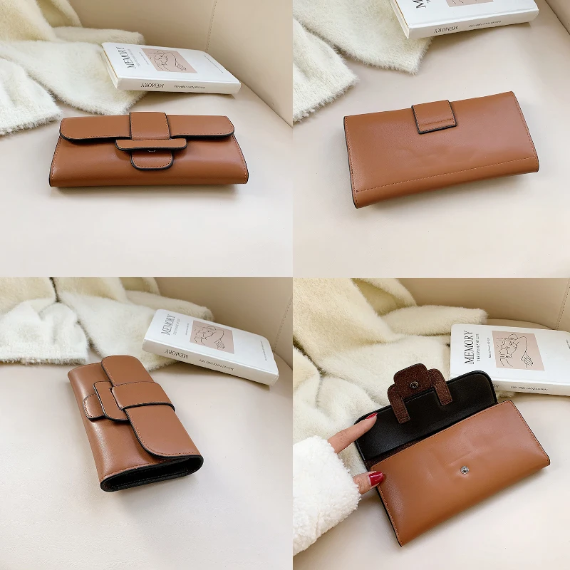 Удлиненный женский кожаный кошелек стандартный бумажник для женщин