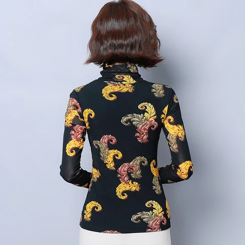 Осень 2020 новый стиль модные эластичные женские рубашки с высоким воротником и