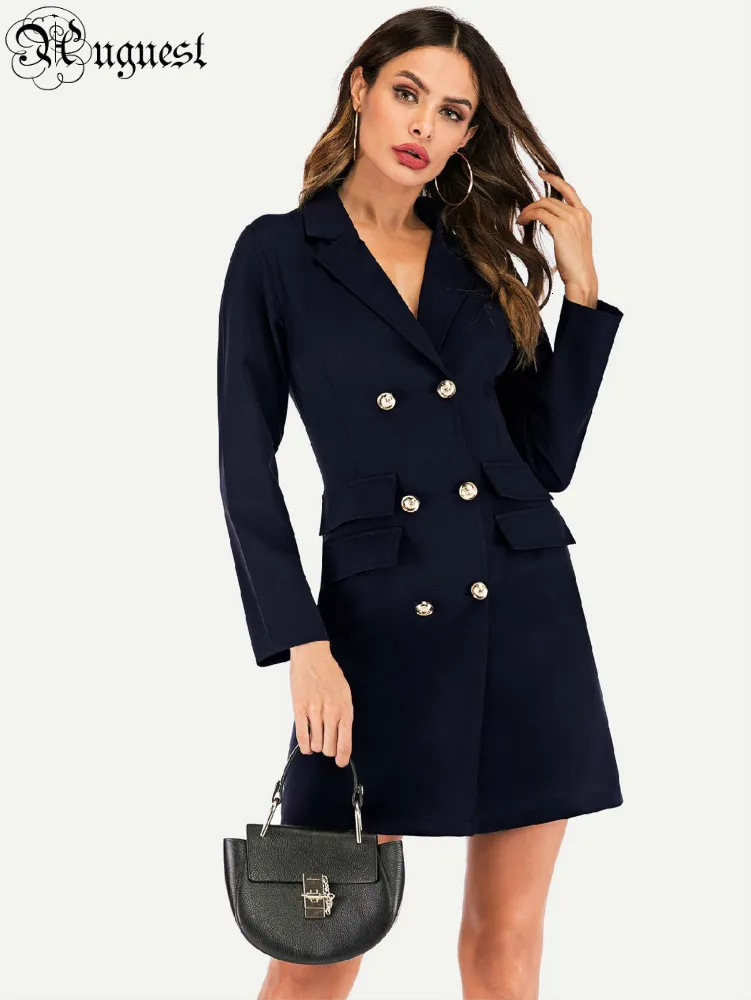 Женский двубортный пиджак uгостя Элегантный Приталенный с длинным рукавом и