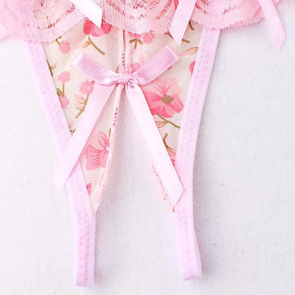 

For Keeps Sexy Lingerie Temptation Lace Open File Thong Women Hollow Low Waist Sexy Panties