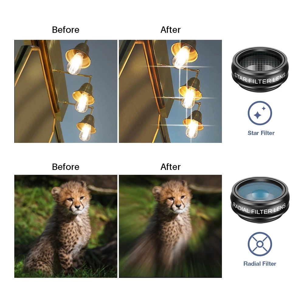 Комплект объективов для телефона APEXEL 10 линз широкоугольный объектив с фильтром