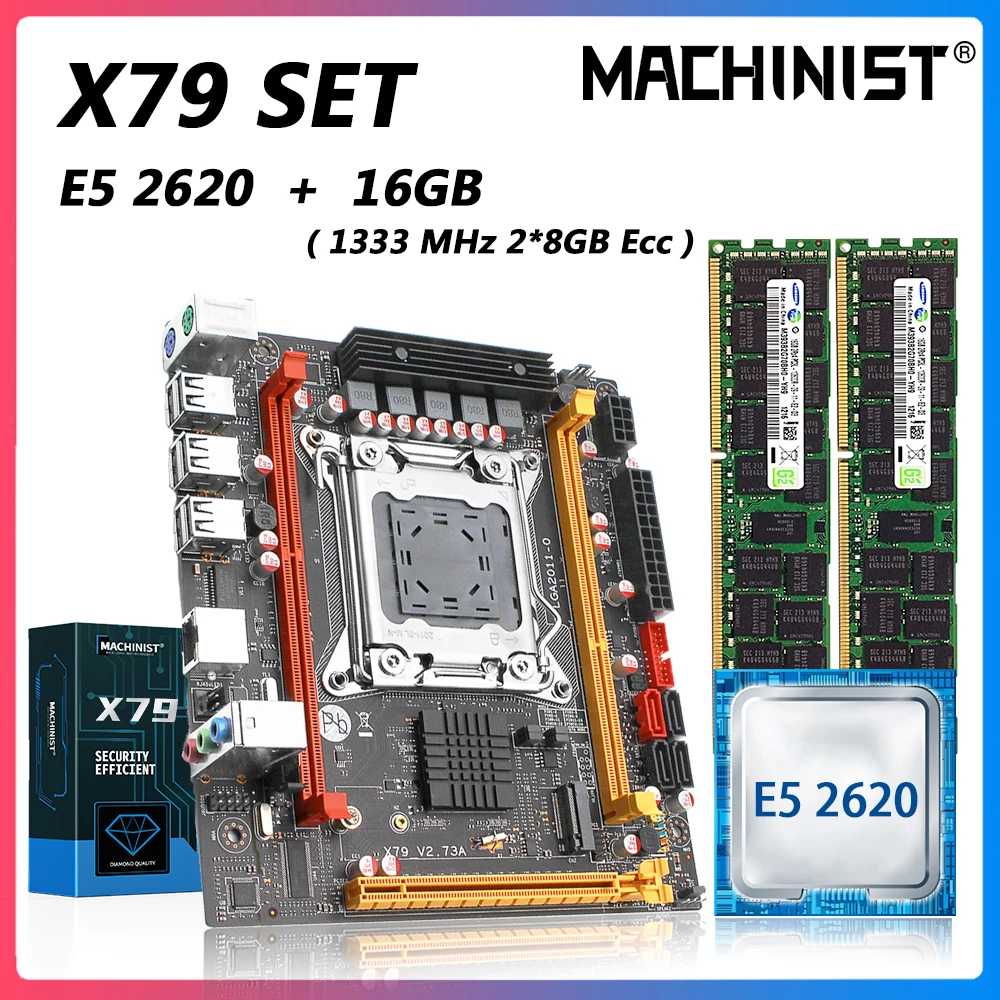 

материнские платы X79 настольная материнская плата LGA 2011 набор с процессором Intel xeon E5 2620 V2 и 16G(4*4G) DDR3 RAM памяти материнская плата X79H