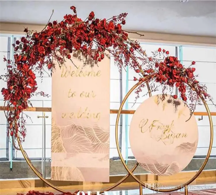 

Large size Bridal Large Iron Round Ring Arches Frame Background Decoration Flower Door Frame Wedding Decoration Props