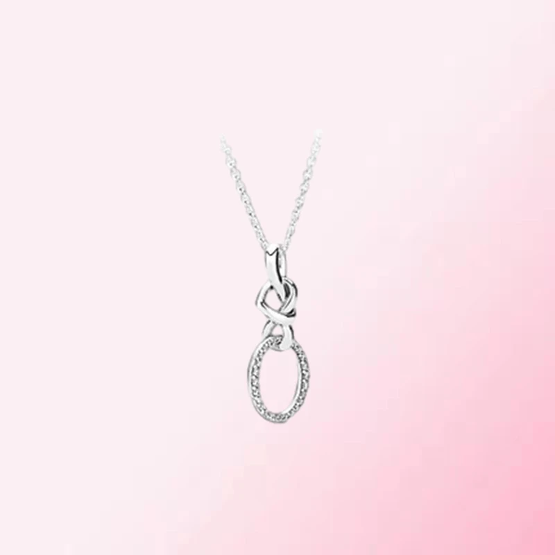 

1:1 Make PanDO 925 Sterling Silver Custom Couple Gift Love DIY Personalized Necklace