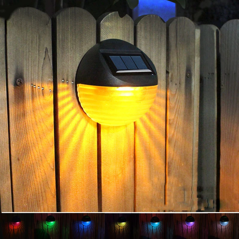

Solar light colorful light wall lamp fence lamp outdoor waterproof garden garden park path corridor lawn fence decorative