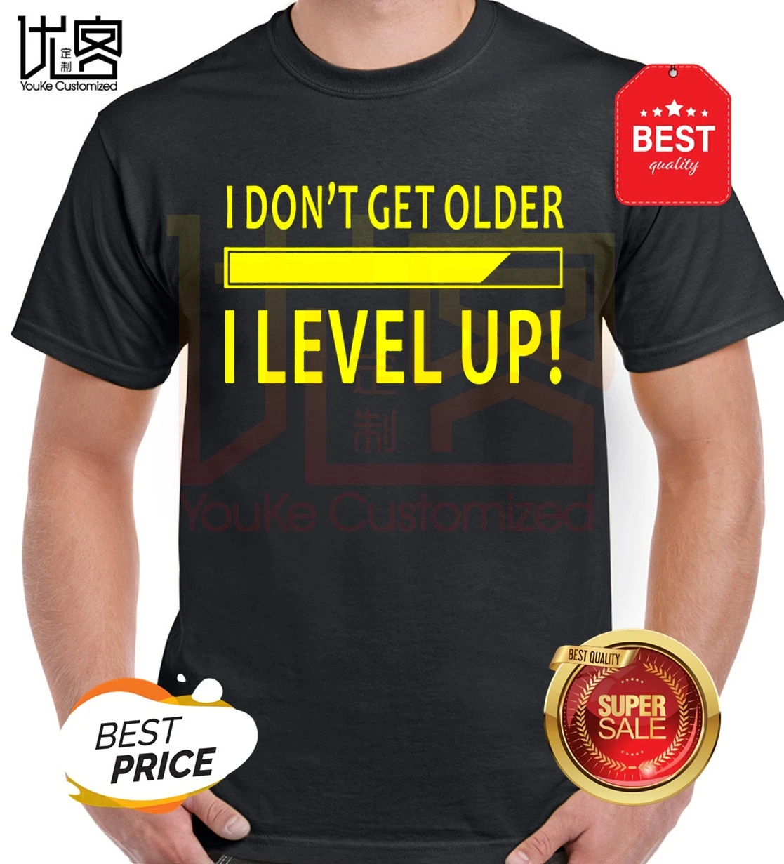 Новинка забавная футболка с надписью I't Get Older I Level Up для любителей игры на день