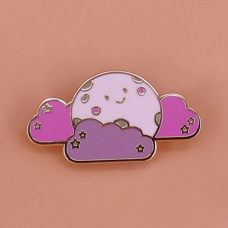 

Kawaii Pink Cloud Smiley Face Fantasy Enamel Brooch Pin Jeans Jacket Lapel Pins Brooches Badges Exquisite Jewelry Accessories