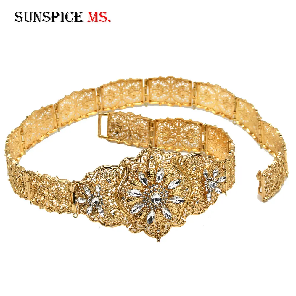 Sunspicems Кристальный Каспийский пояс для женщин Алжир Марокко халат кафетовый