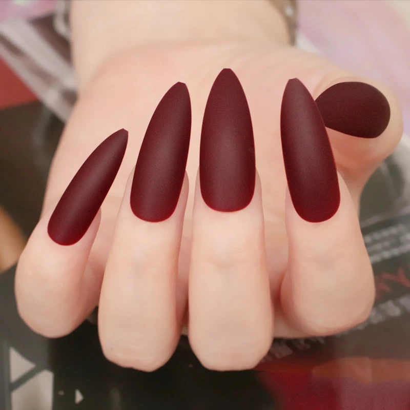 24 шт. накладные ногти с острым носком съемные наконечники для наращивания ногтей