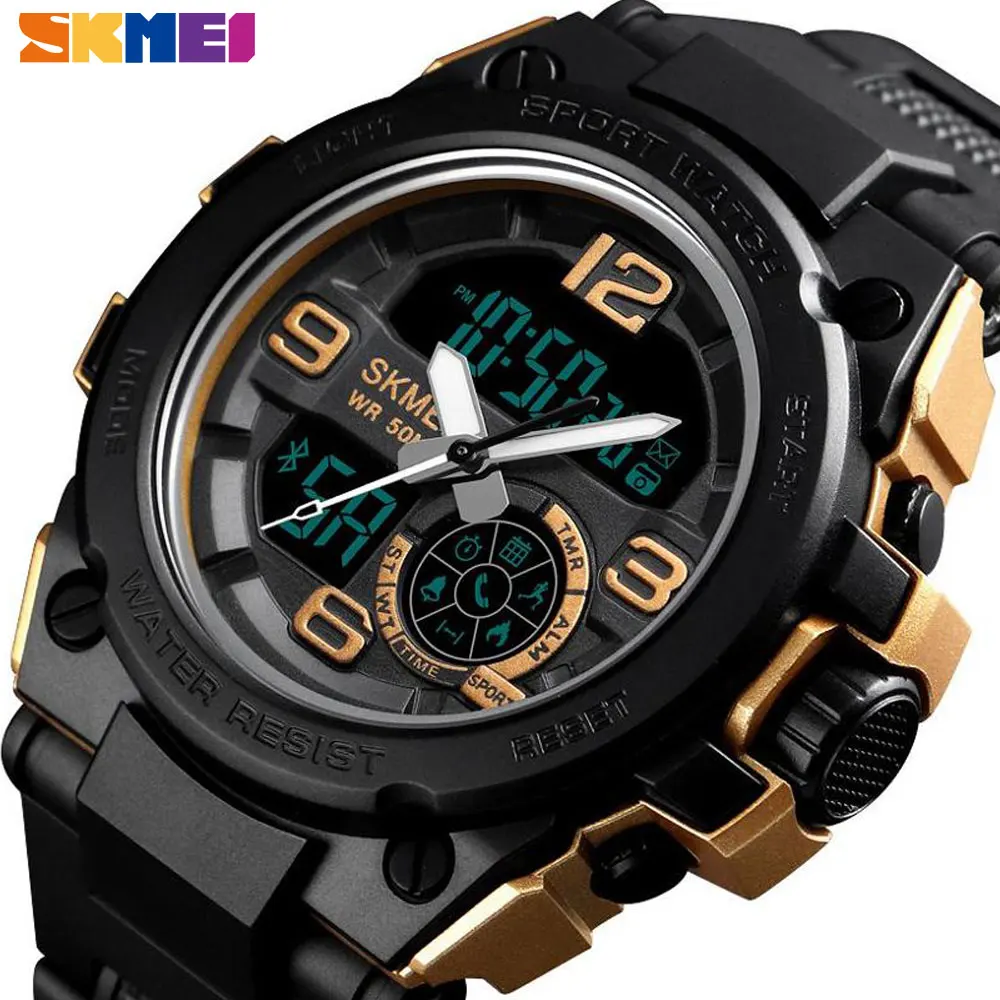 

SKMEI Smart Sport Watch Men Bluetooth Luxury Multifunction Digital Watches 5Bar Waterproof Men Military Watches reloj 1517