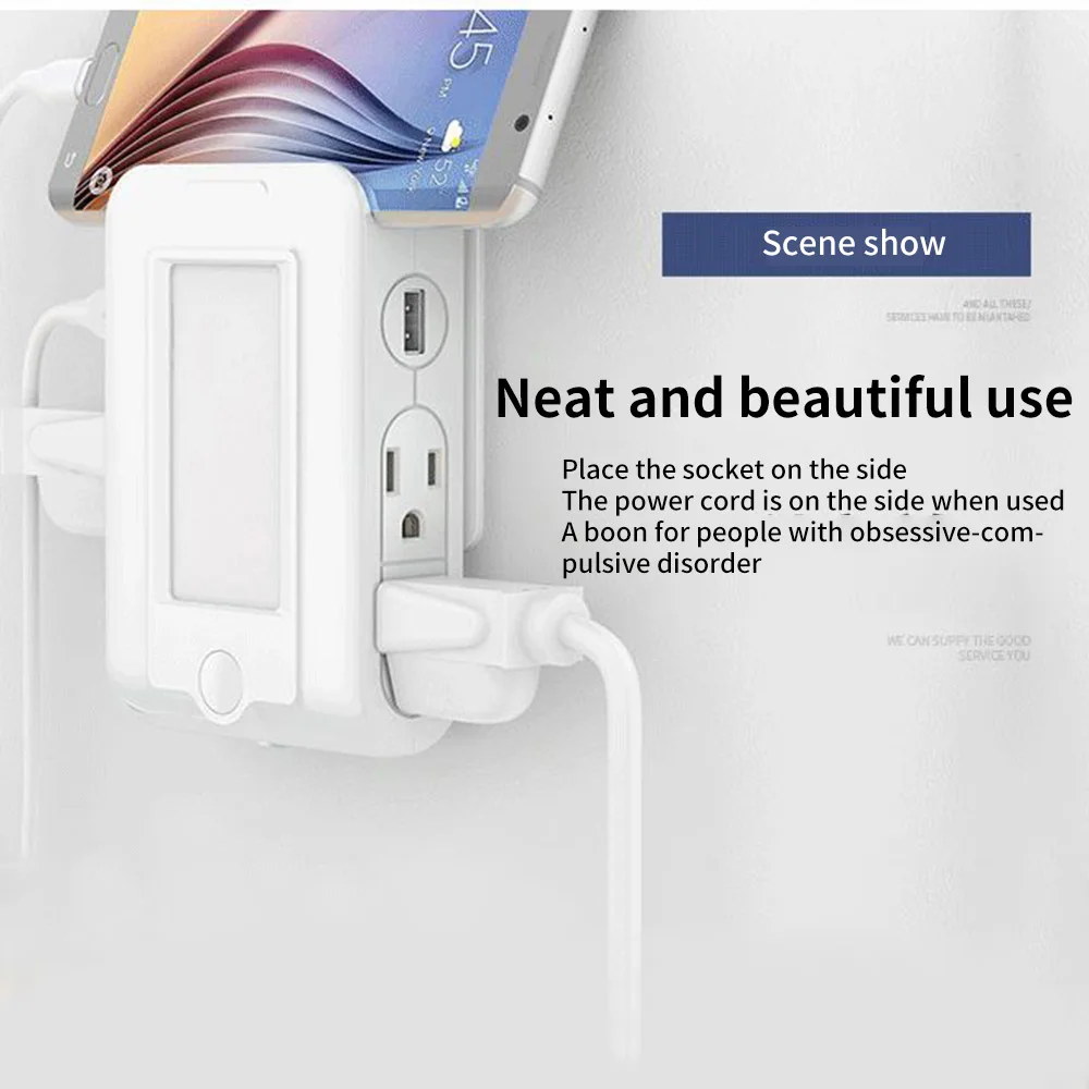 

Cool Multi-Function Phone Holder For Xiaomi 2 USB Outlet Ports Light Dual USB Charging Socket Plug In Smart Led Night Light