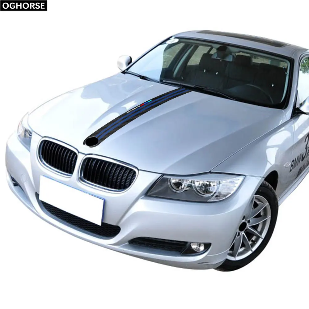 5D Carbon Fiber Vinyl Universal Car Hood Sticker Trunk Lid Stripes M Performance Engine Cover Bonnet Decals for BMW Models | Автомобили и
