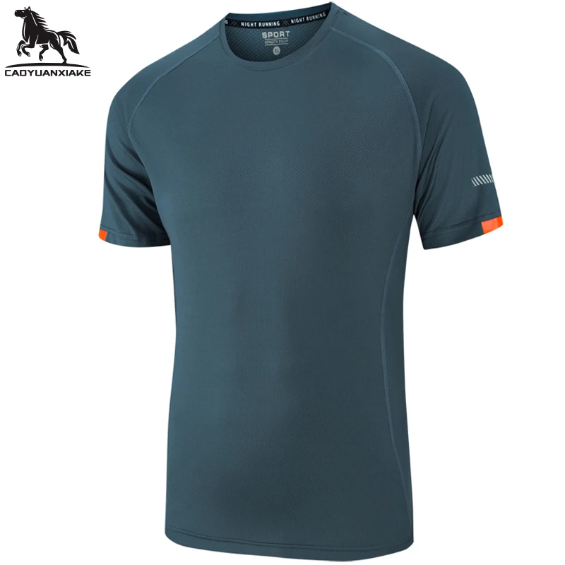 

t-shirt men L-7XL 8XL 9XL summer new ice silk mens short sleeve Quick dry t-shirt Solid color youth casual Breathable Top 266