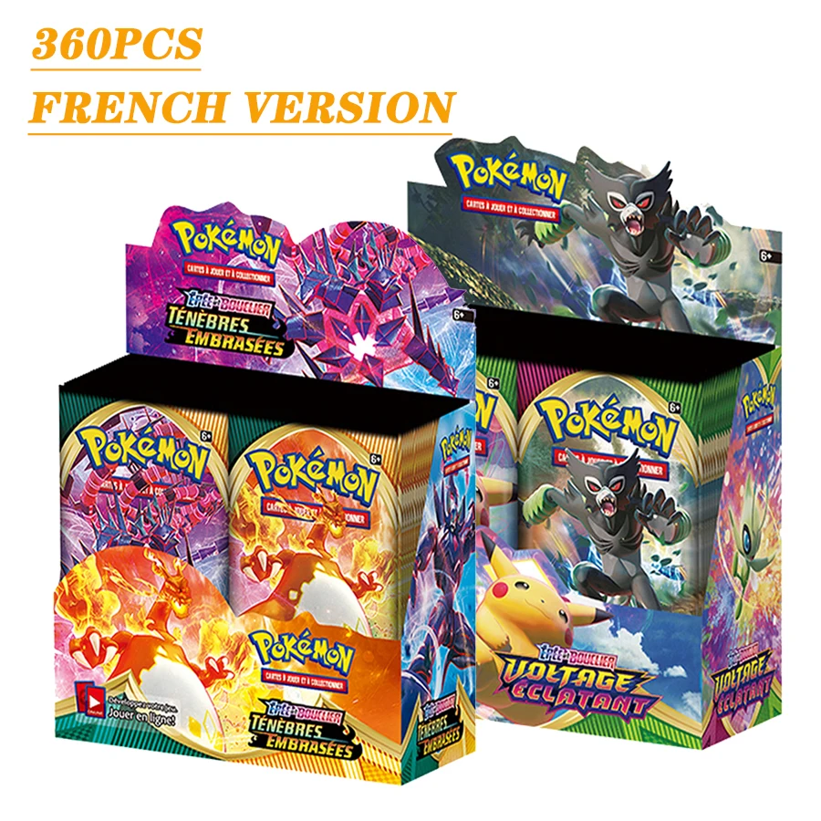 360 шт. новая французская версия карт Pokemon TCG: меч и щит темнота Ablaze Booster