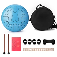 hand pan drums 12 inch 13 tone steel tongue drum hand pan drums with 2 drumsticks percussion drum instruments for beginners