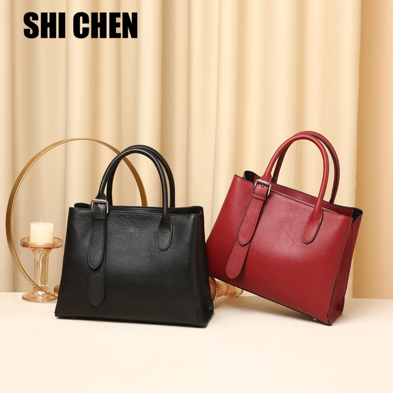 

Genuine leather women's bags autumn and winter new ladies' bags simple atmosphere handbag large capacity cross bag