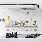 Мультяшная водостойкая самоклеящаяся маслостойкая Наклейка на стену для кухни и ванной, наклейка для плитки, наклейки на стену с животными, фрески, украшение для дома