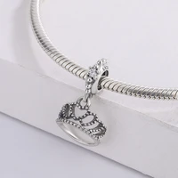 fashion 925 sterling silver snake chain bracelet queen crown pendant charm bracelet diy jewelry making for original pandora
