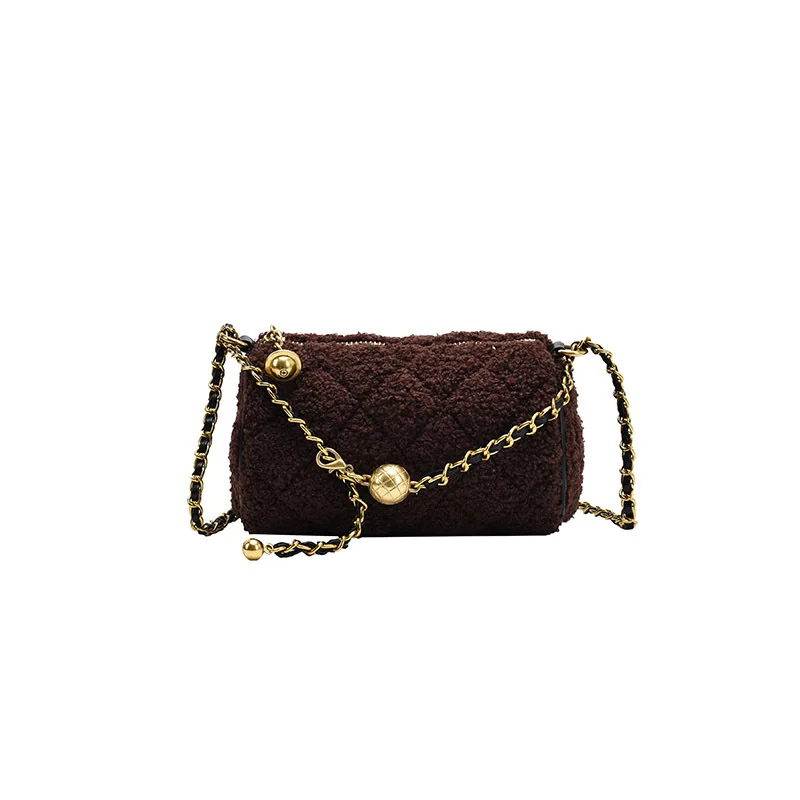 

Furry Cylinder Bag Women's Bag 2020 New Fashion Autumn and Winter Wild Plush Bag Winter Furry Messenger Bag