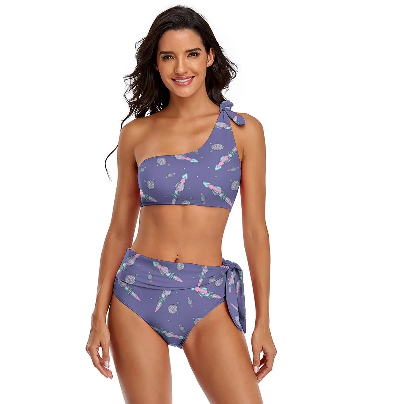 

Galaxy Bikini Swimsuit Bow Sale Full Swimwear Bath Two Piece For Chubby Bathing Suit